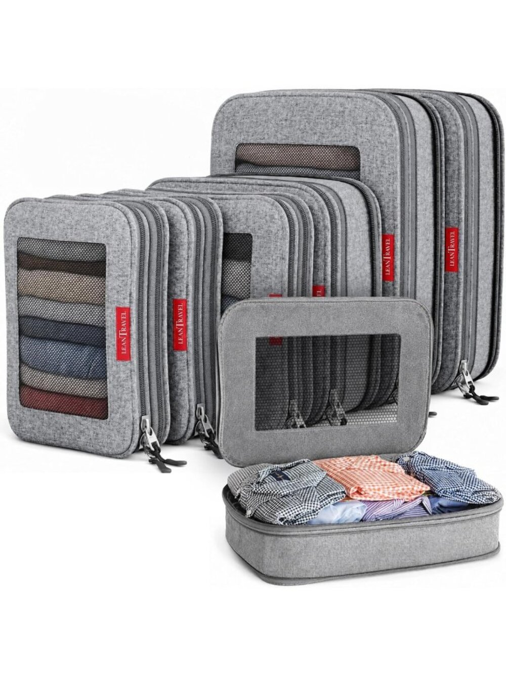 Premium Compression Packing Cubes for Travel - Space-Saving Suitcase Organizers